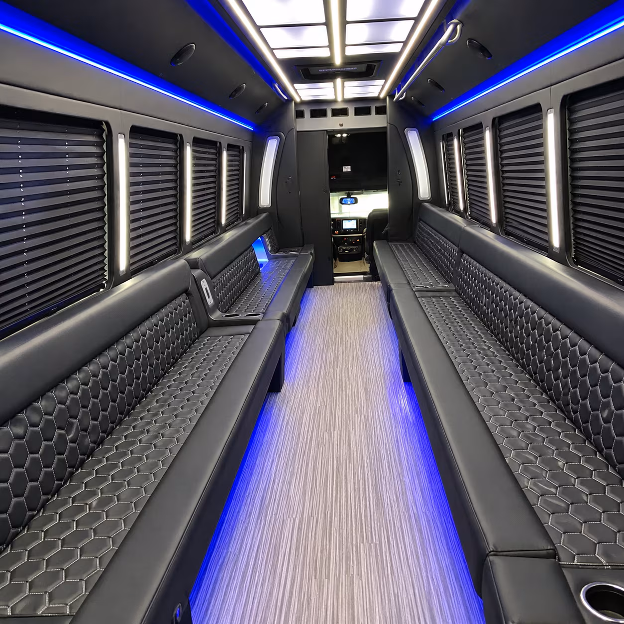 Louisville Birthday, Sweet 16, & Quinceañera Transportation party bus interior