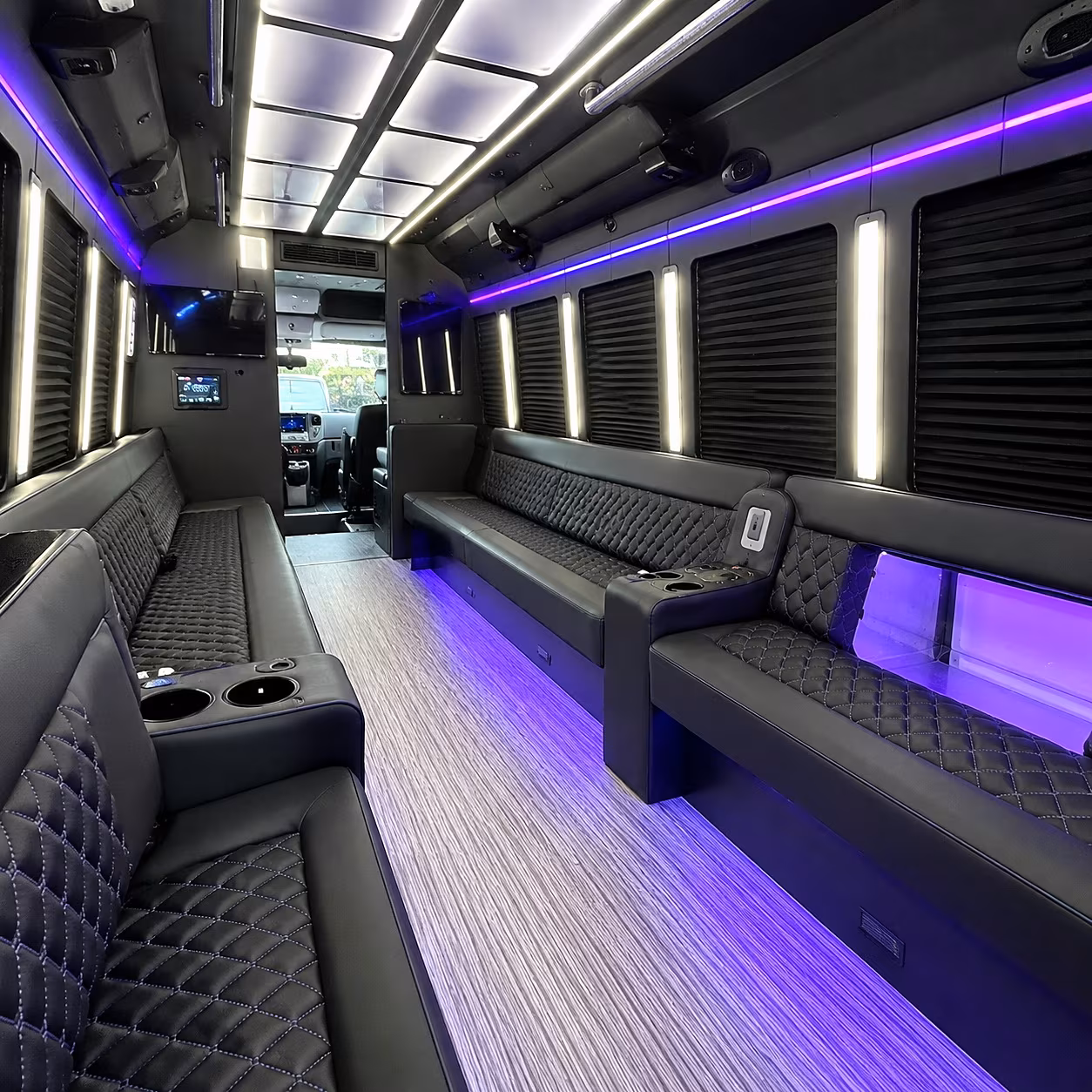 Louisville Sporting Event Transportation party bus interior