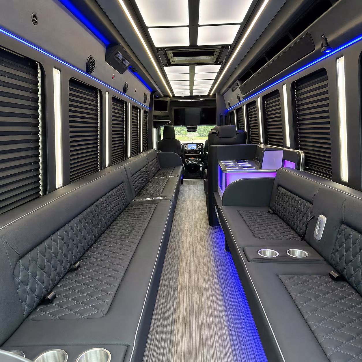 Louisville Sporting Event Transportation party bus interior
